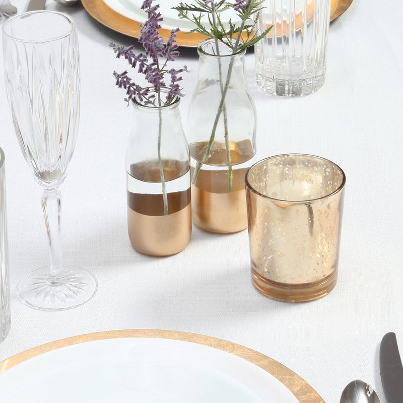 Hosley Set of 6, Glass Gold Dip Glass Bottle, 5.5" High. Ideal Gift for Floral Arrangements Wedding, Floral/Floor Vase, Party, Home Decor, Office, Spa O5 - Image 4